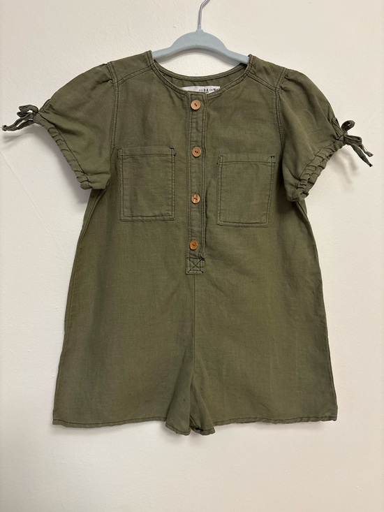 Zara Other - Zara Toddler Olive Green Button-Front Romper